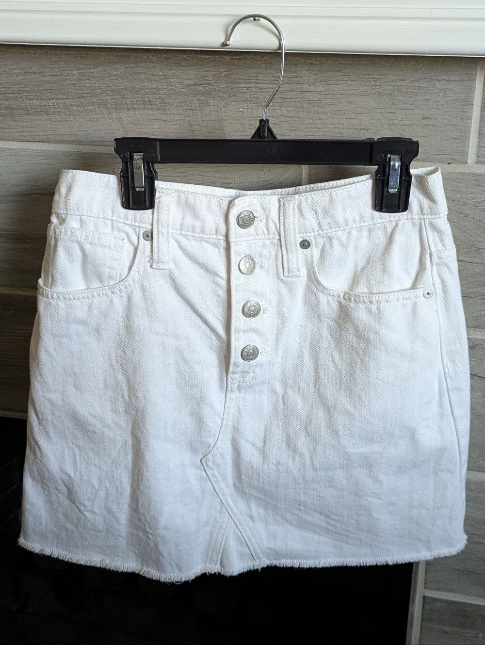 Madewell Rigid Denim A Line White Skirt